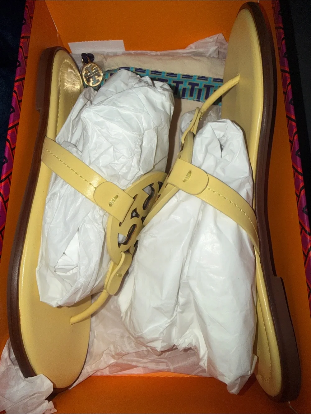 Tory Burch Yellow Miller Logo Thong Sandals